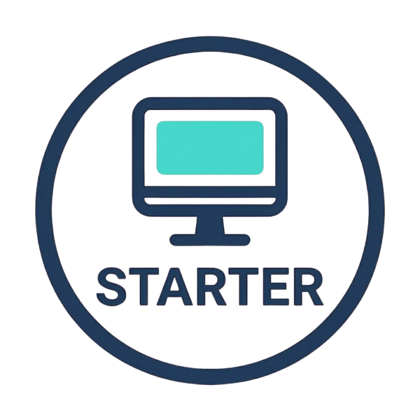 Starter small business website with up to 3 unique pages included.