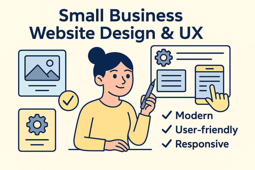 Small business website design and UX illustration for VVRapid