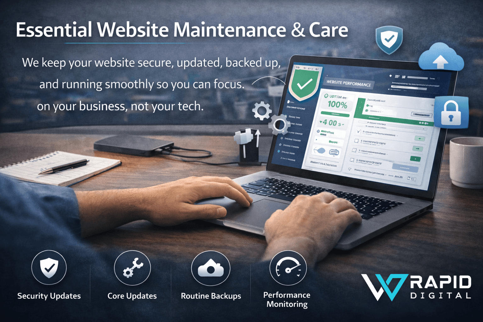 Essential Website Maintanance & Care Quote - Services by VVRapid Digital