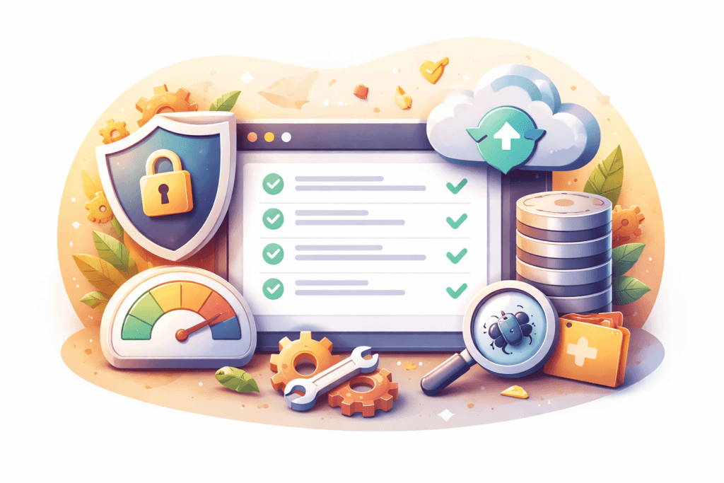 WordPress website maintenance checklist illustration