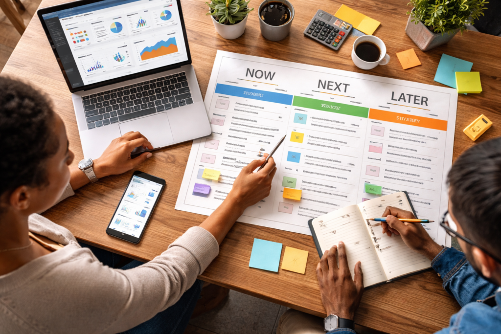 Digital Strategy Roadmap planning session with 90-day priorities