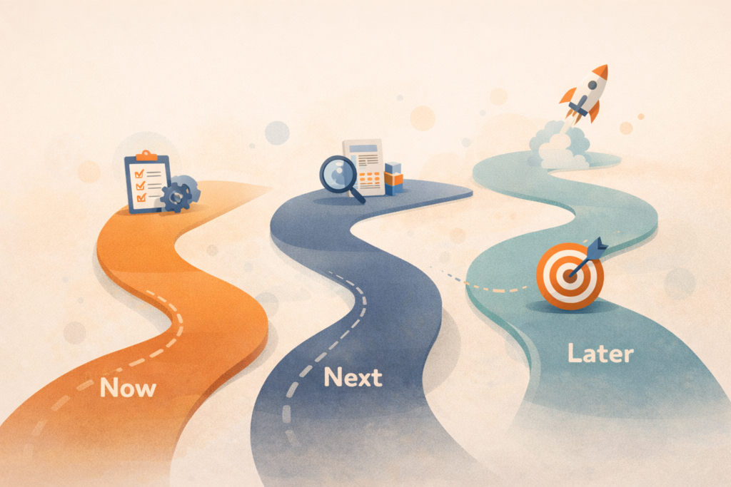 Fractional digital strategy lead using now next later prioritisation