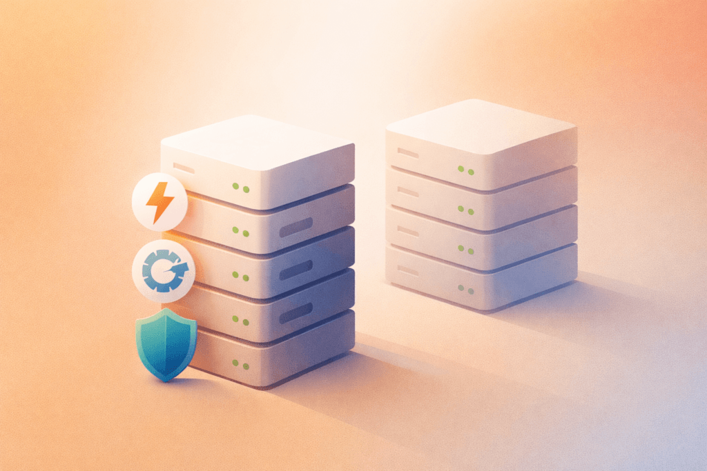 LiteSpeed WebServer Hosting caching and security concept illustration