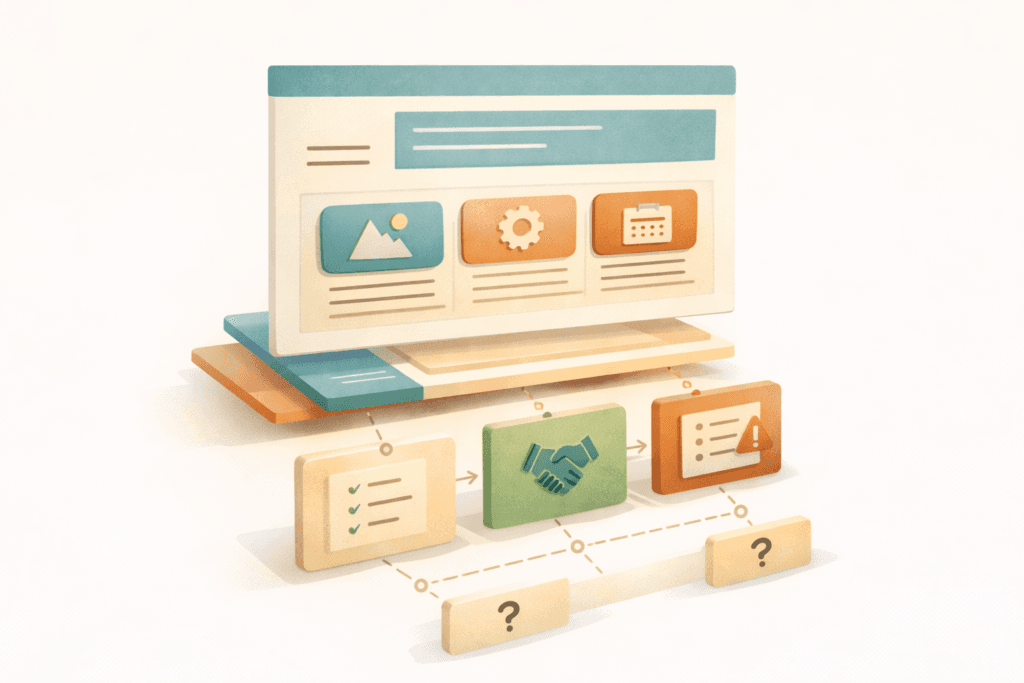 Product and service explainer writing page structure layout