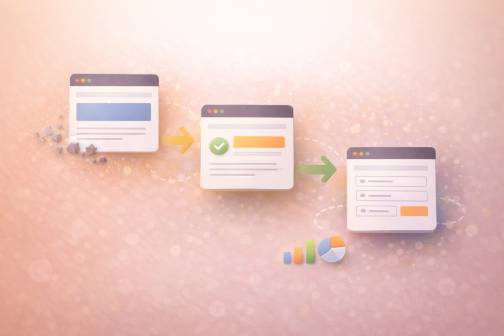 Website Conversion Audit improving a website funnel