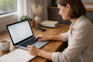 Website design and development brief being filled in before a website build