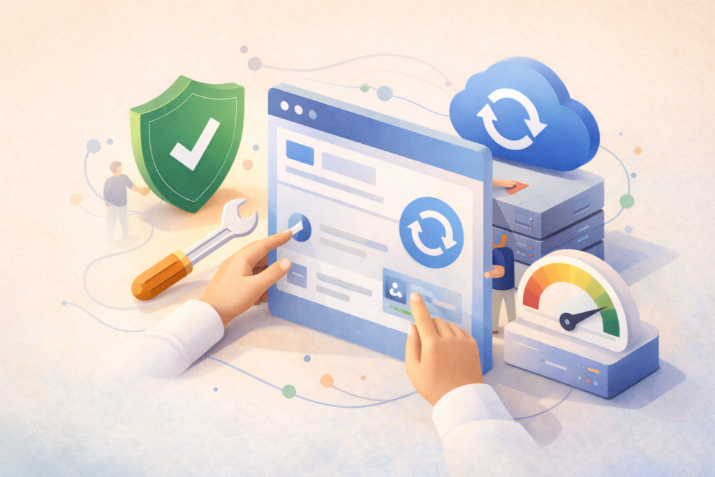 Website maintenance plan health check overview