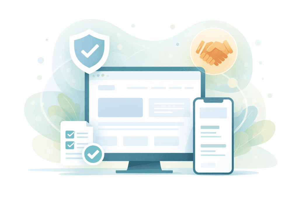 Website trust signals – visual system of security, clarity, and proof