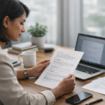 Blog post brief template for B2B trust on a desk