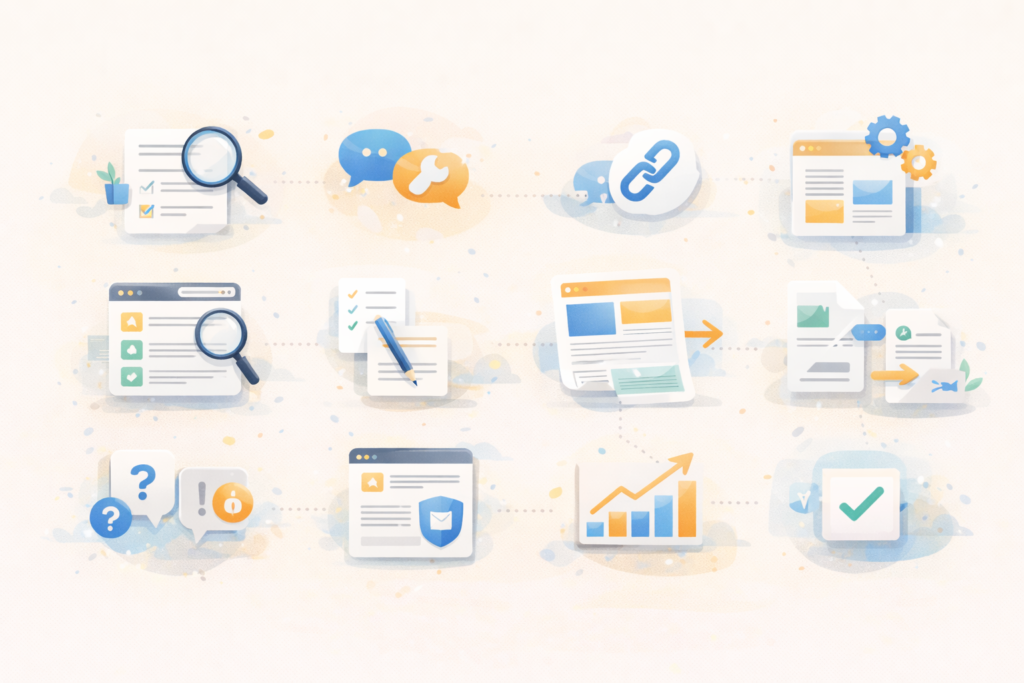 Content refresh SEO checklist workflow illustration