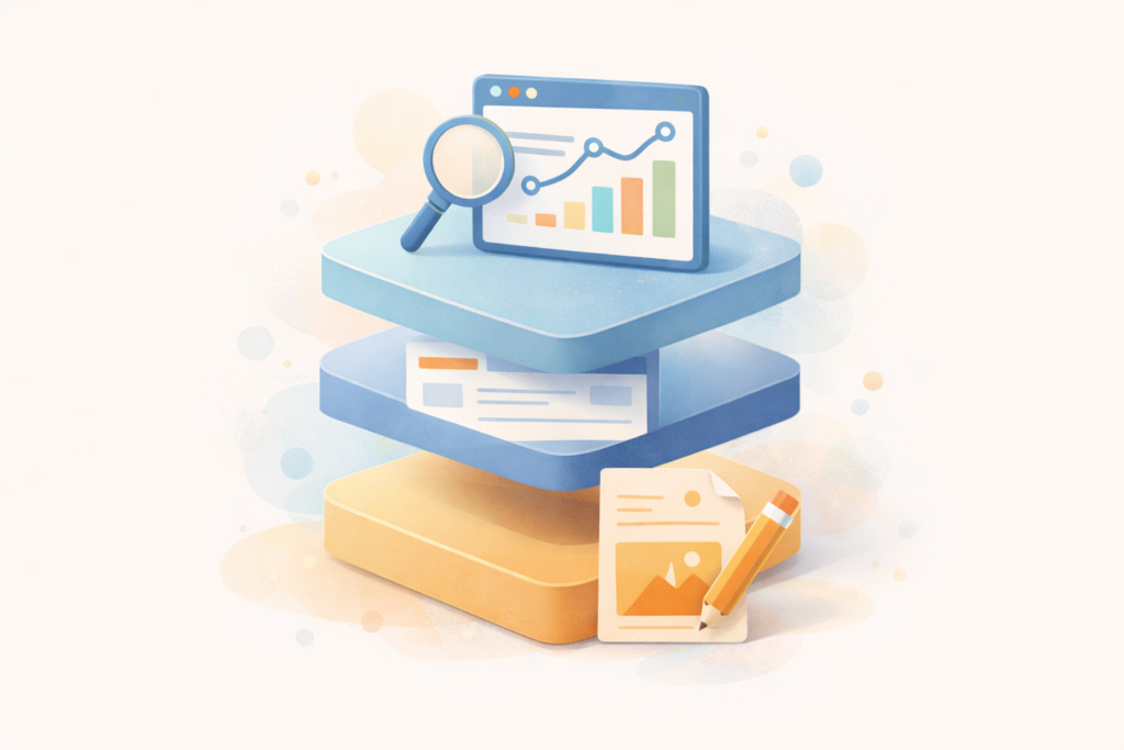 Fractional digital team lead coordinating tracking website seo content