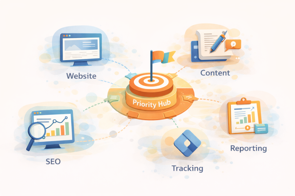 Fractional digital team vs marketing retainer prioritisation hub
