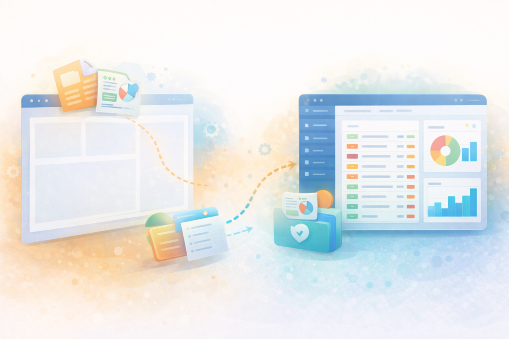 SaaS MVP onboarding design empty state with templates and sample data