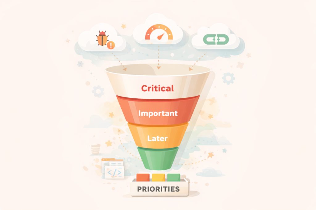 SEO audit checklist prioritisation framework for small business fixes