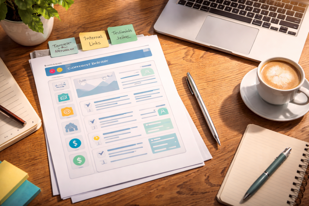 SEO content brief template for service pages