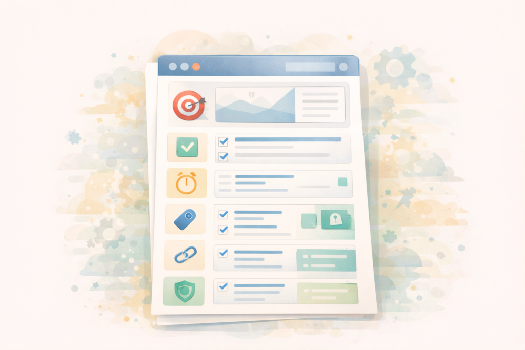 SEO content brief template sections for a service page