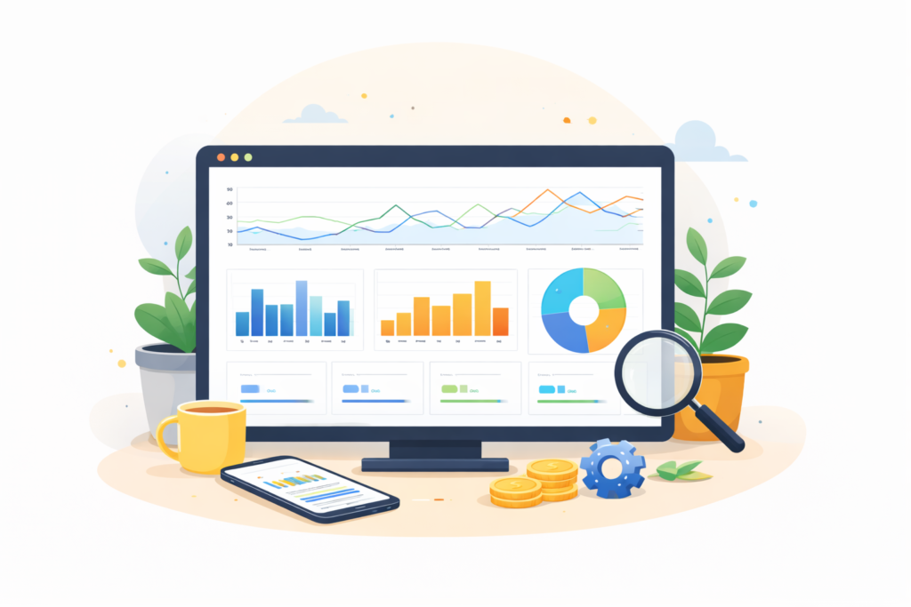 SEO reporting for small businesses five key metrics illustration