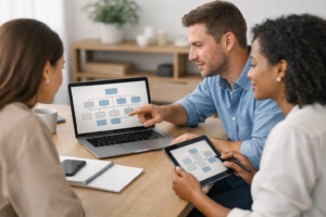 Service business website structure planning session for a small business website