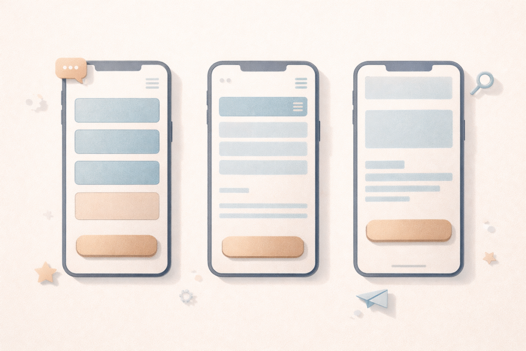 Service business website structure optimised for mobile navigation and conversion