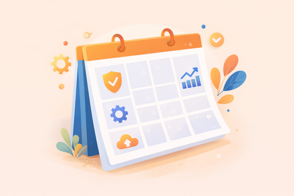 Website maintenance checklist monthly schedule