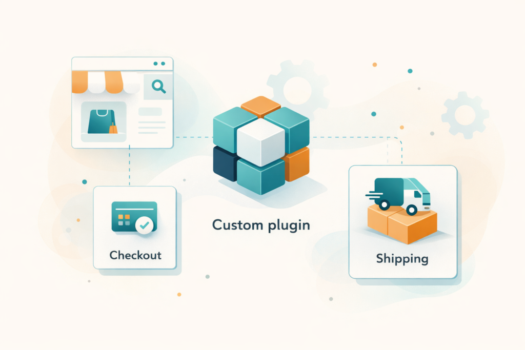 WooCommerce custom plugin modules for checkout and shipping logic