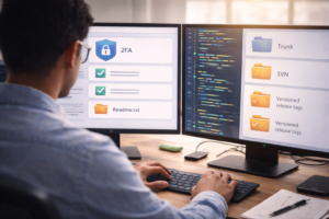 WordPress plugin submission checklist on a desk setup preparing a first directory submission
