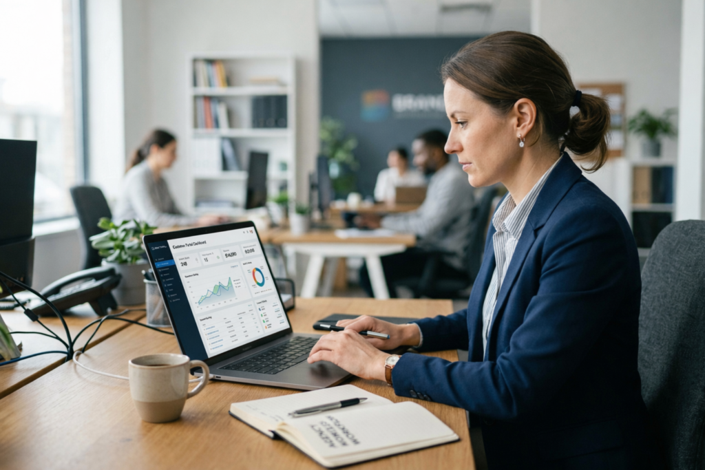 Client portal features shown on a secure customer dashboard for a small business