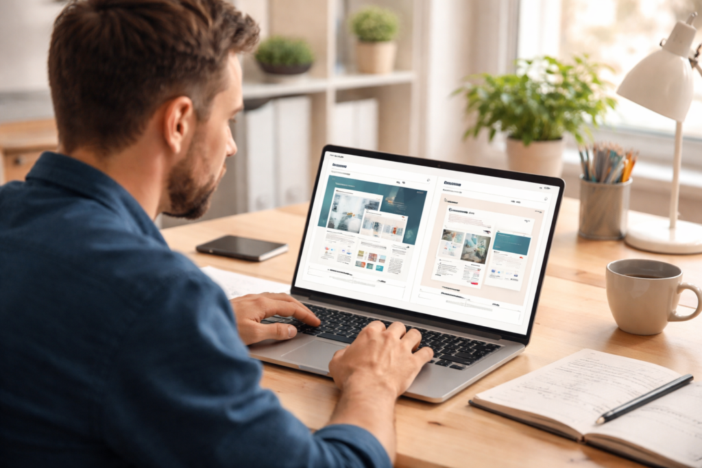 Custom website vs template website comparison for a small business owner planning a new site