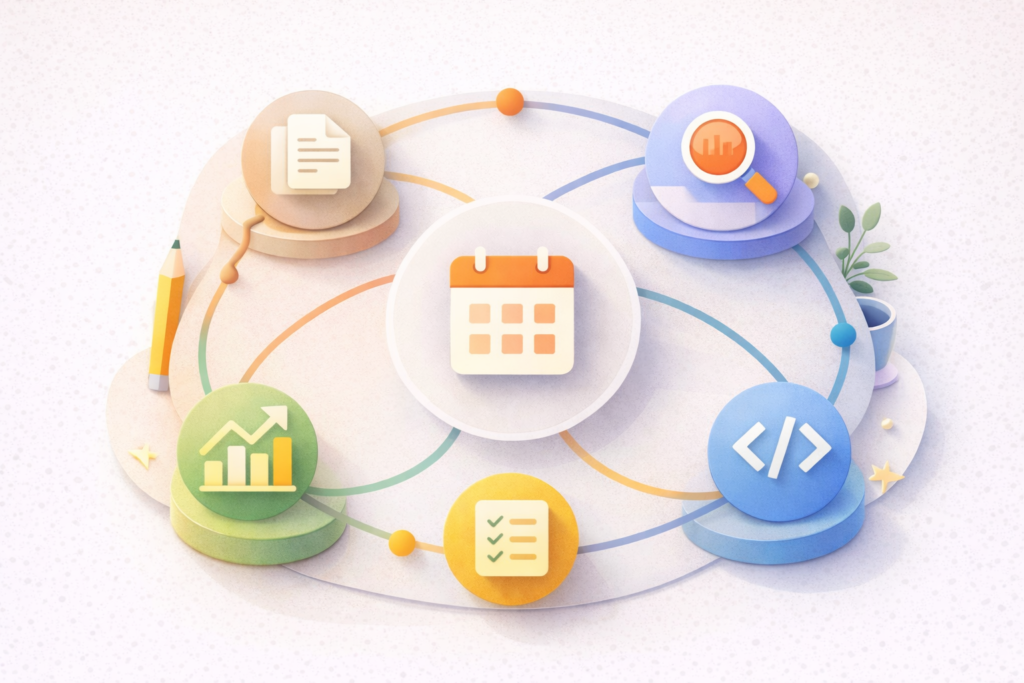 Fractional digital team for small business coordinating freelancers