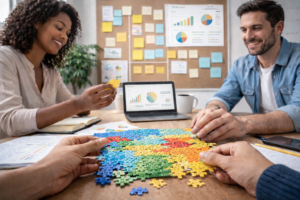 Fractional digital team for small business coordinating freelancers and KPIs