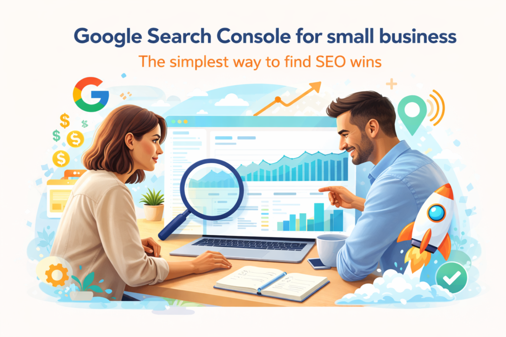 Google Search Console for small business showing a workflow from data to SEO improvements