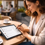 LinkedIn post ideas for B2B planned on a tablet