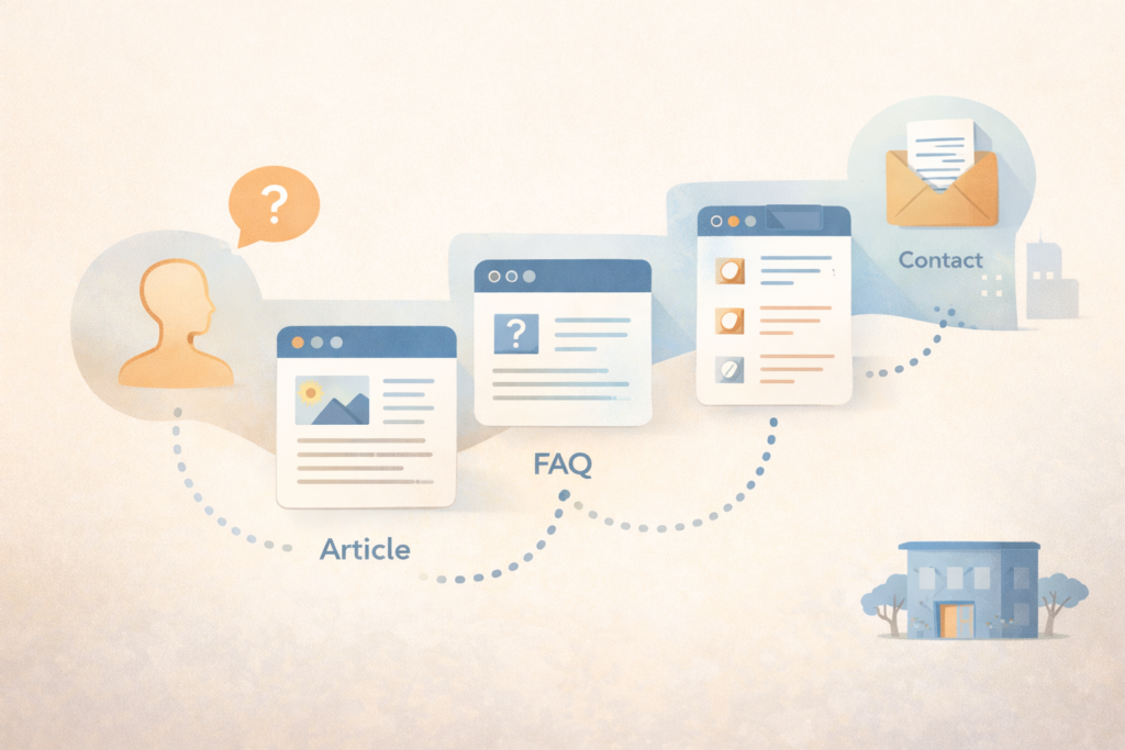 Customer education content for small business buyer journey illustration