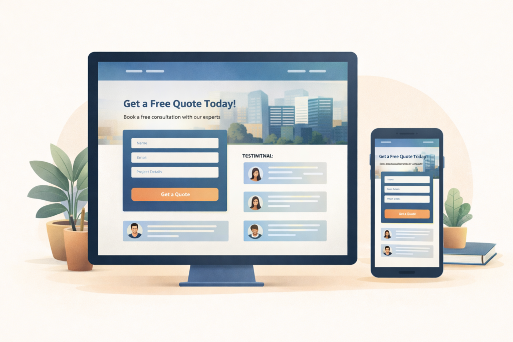 Illustration of a lead generation website for a service business