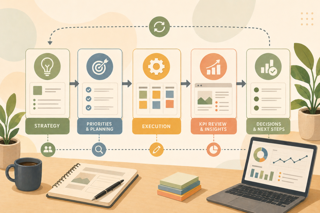 Marketing accountability connecting strategy execution and KPI review