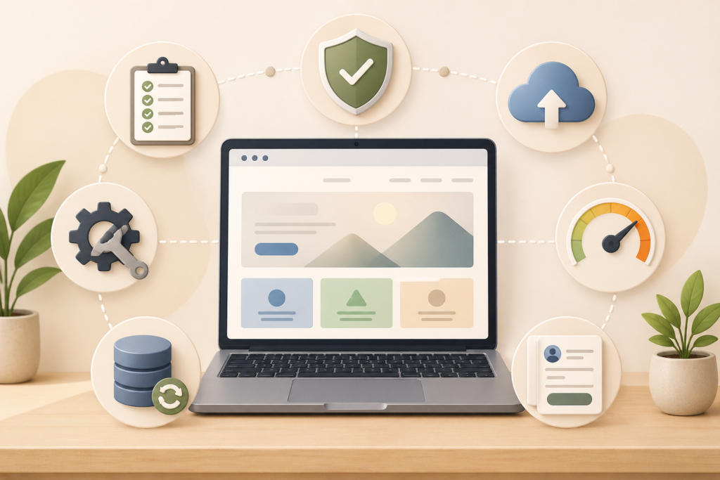 Website health check and website maintenance care workflow