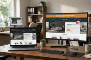 WordPress staging site for small business testing before live website updates