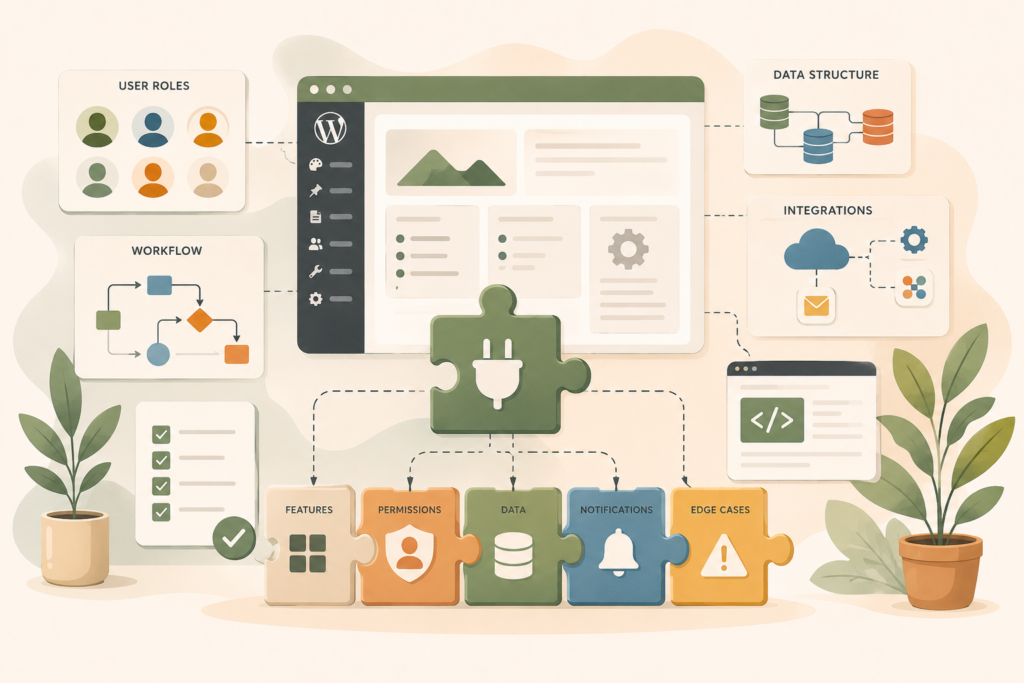 Custom plugin scope planning for WordPress development