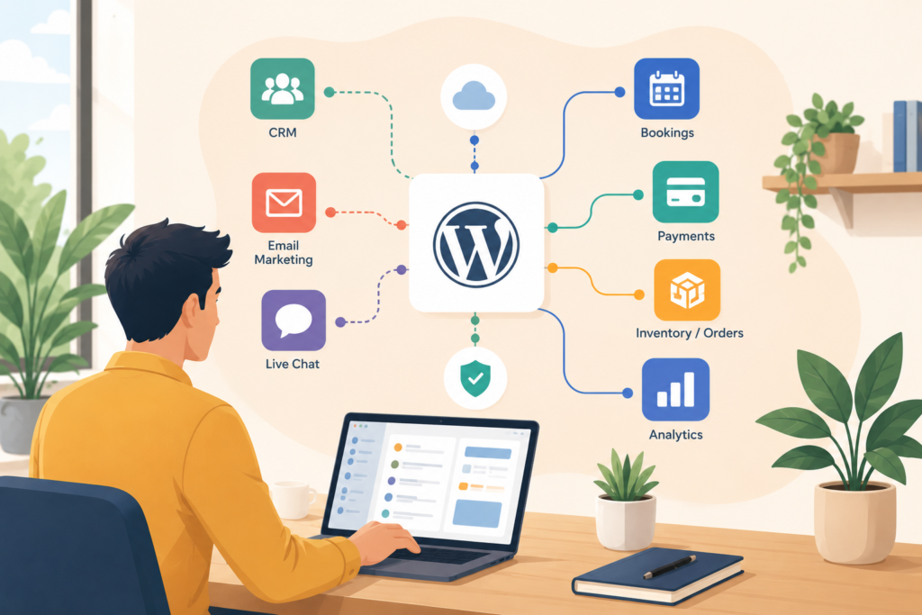 Planning a custom WordPress integration workflow for CRM and booking tools
