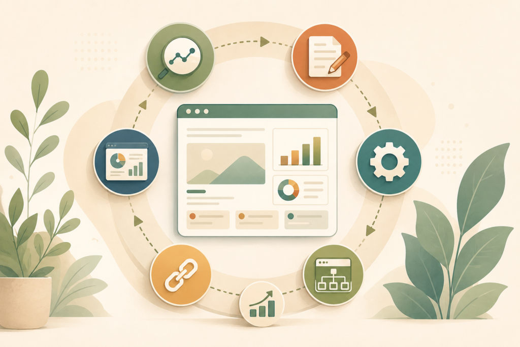 Ongoing SEO retainer monthly workflow for small business