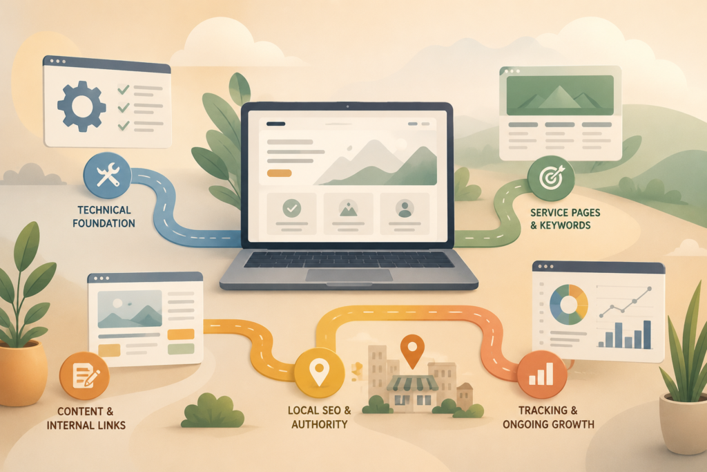 Small business SEO plan showing website structure and priorities