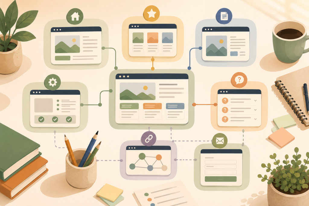 Small business website content system for clear buyer journey content