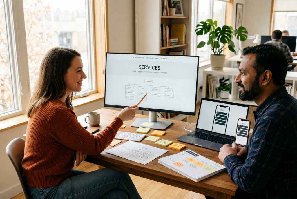 Website navigation best practices for a small business website menu