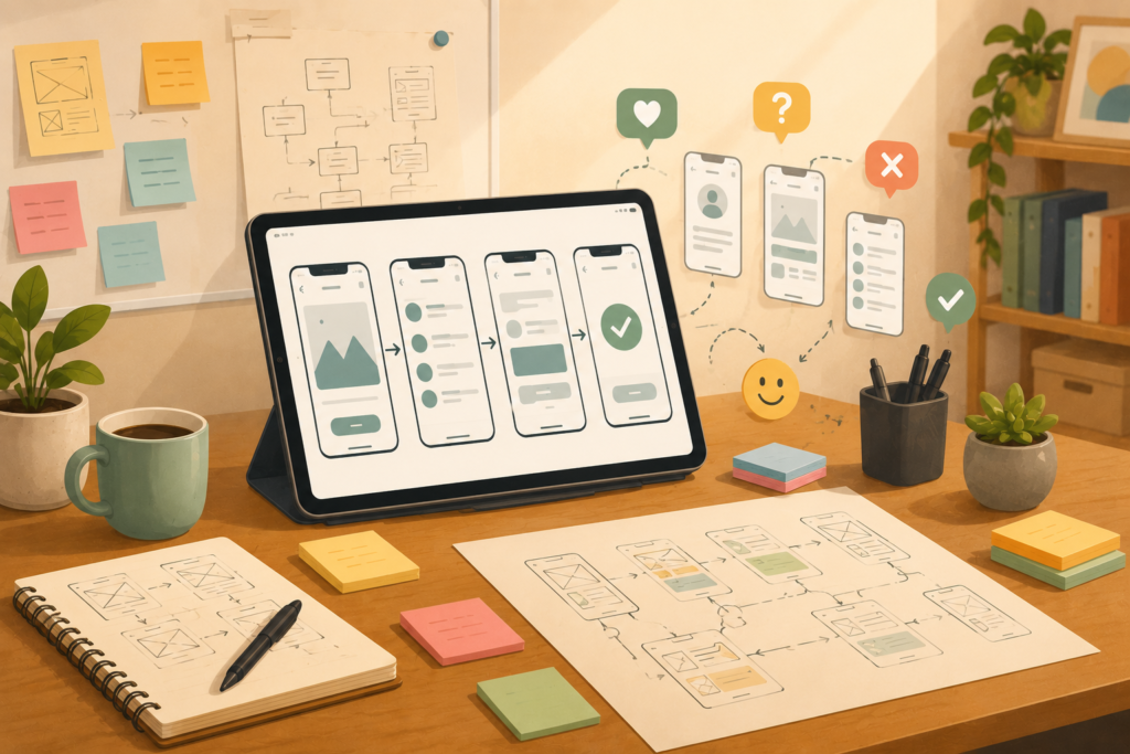 Clickable prototype user testing before app development