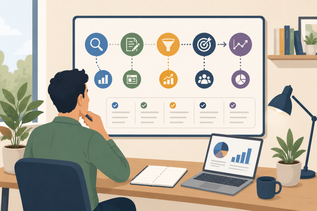 Fractional marketing lead aligning digital marketing priorities