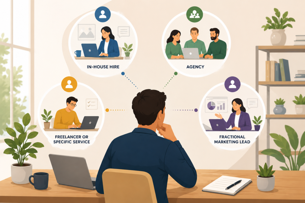 Fractional marketing lead options for small business marketing structure