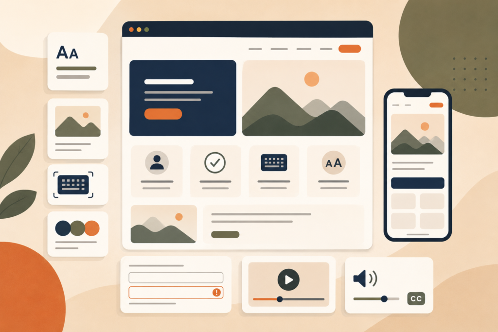 Inclusive web design supporting different browsing and accessibility needs