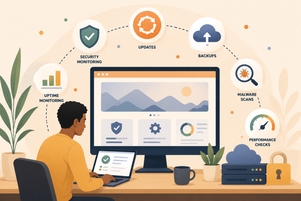 Monthly website care tasks that influence website maintenance cost