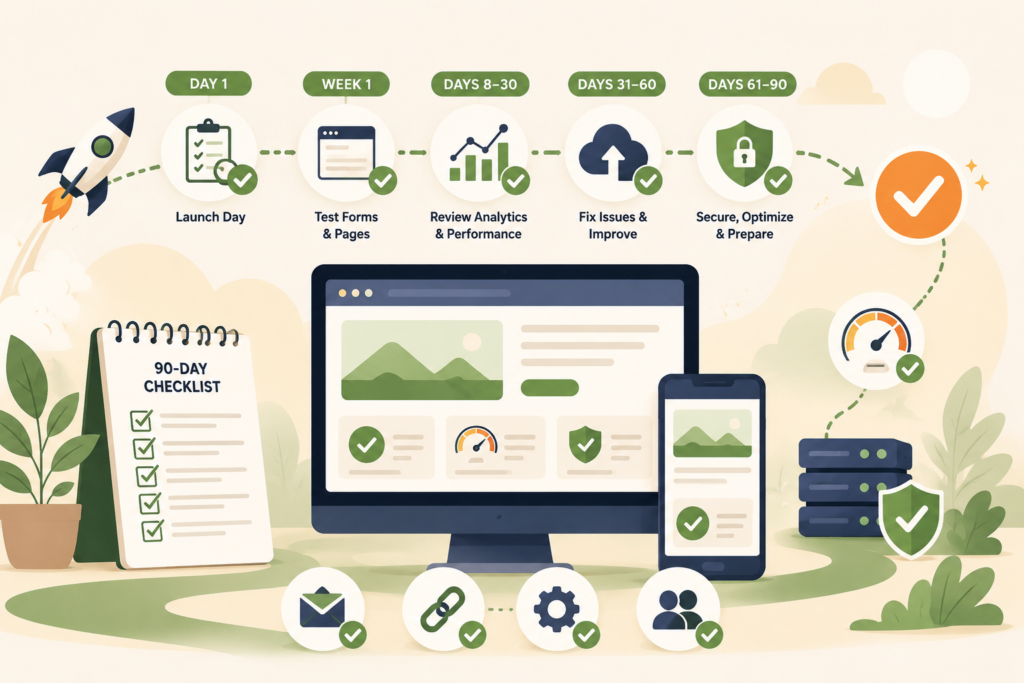 Post launch website checklist for the first 90 days after launch