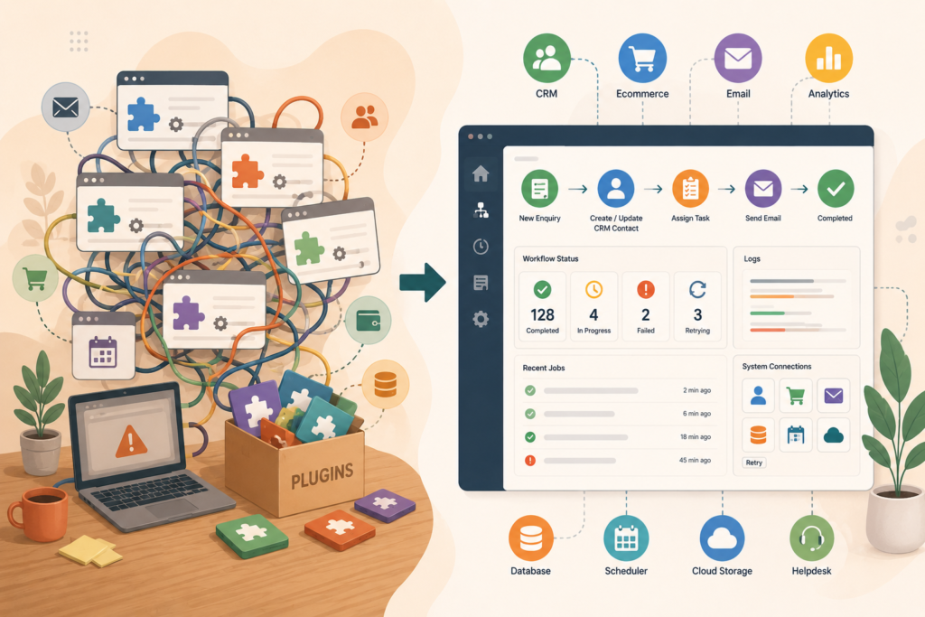 Reducing plugin bloat with a focused WordPress automation workflow